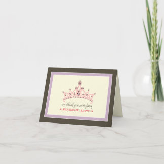 Prinsess Tiara Tack-kort (lavendel) Tack Kort