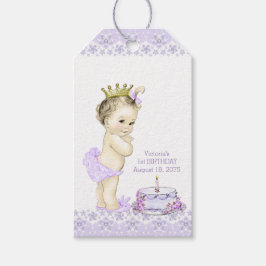 Prinsessa 1-års födelsedagsfest Tack Tags Presentetikett