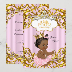 Prinsessa är på väg Baby Shower Rosa Etnisk Inbjudningar