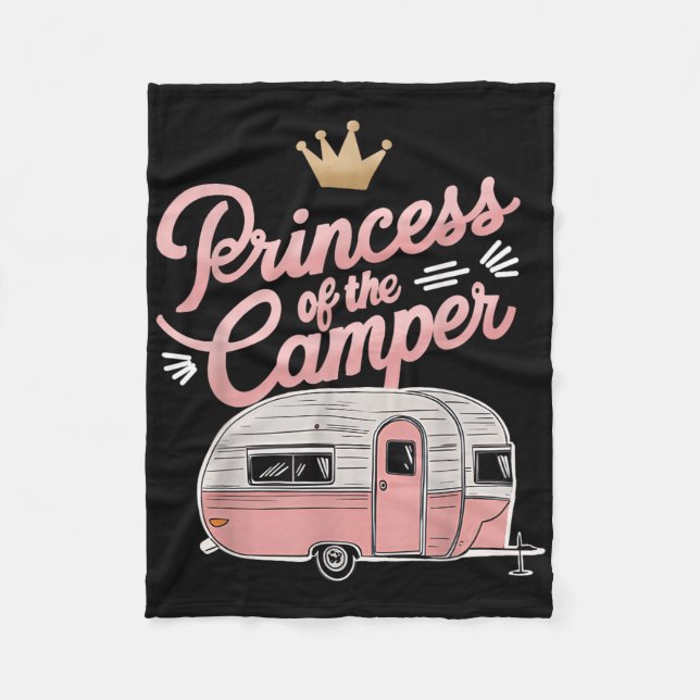 Prinsessa Av Camper Camping Vagn Trailer Husbil En Fleecefilt (Framsidan)