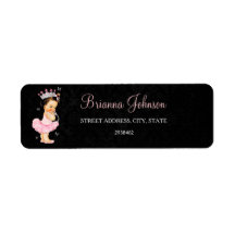 Prinsessa Baby Shower Adressetikett