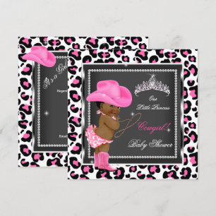 Prinsessa Baby Shower Flicka Cowgirl Etnisk Inbjudningar