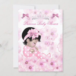 Prinsessa Baby Shower Flicka Rosa Blommig Asiatisk Inbjudningar