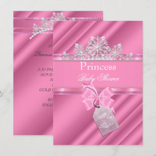 Prinsessa Baby Shower Flicka Rosa "Det är en flick Inbjudningar