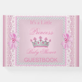 Prinsessa Baby Shower Flicka Rosa Pärla Tiara Gästböcker