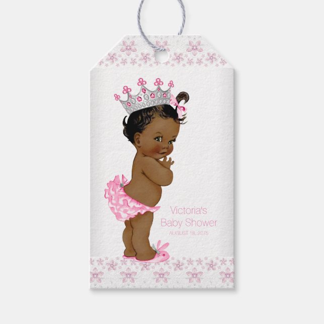 Prinsessa Baby Shower Presentetikett (Framsidan)