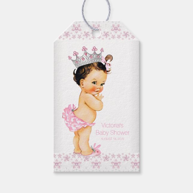 Prinsessa Baby Shower Presentetikett (Framsidan)