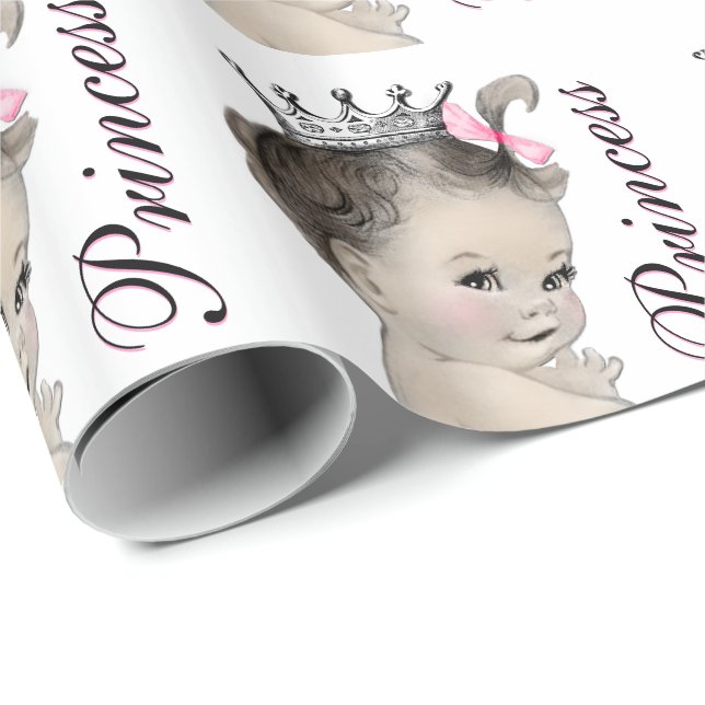 Prinsessa Baby Shower Presentpapper (Rullad Hörn)