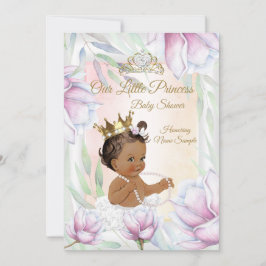 Prinsessa Baby Shower Rosa Lila Blommig Etnisk Inbjudningar