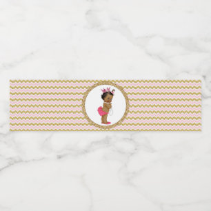 Prinsessa Baby Shower Vattenflaska Etiketter