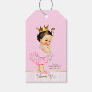 Prinsessa Ballerina Rosa Tutu Baby Shower Presentetikett