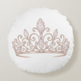 Prinsessa Blush Pink tiara Rund Kudde