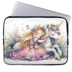 Prinsessa Enhörning Pastell Sagoberättande Fantasi Laptop Fodral