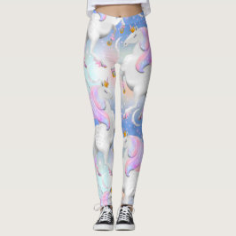 Prinsessa Enhörning Rosa och Blå Natt Leggings