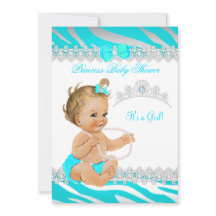 Prinsessa Flicka Baby Shower Teal Sebra Blond