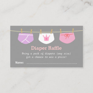Prinsessa Flickebarn Baby Shower, Blöja Raffla Bil Tilläggskort