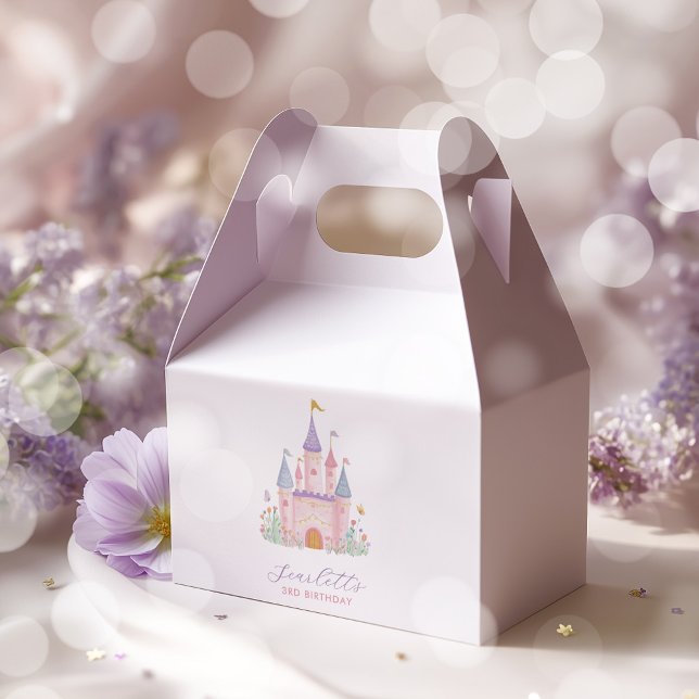 Prinsessa Födelsedags Förtrollade Slott Flickor Presentaskar (Princess Castle Girls Birthday Party Gable Boxes)