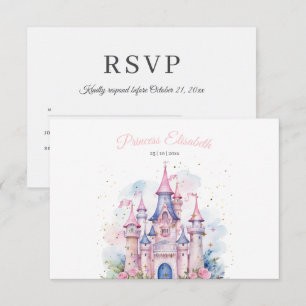 Prinsessa Födelsedagsfest Sagoslott Rosa Flicka OSA Kort