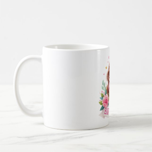 Prinsessa Födelsedagsflicka Krona Kaffemugg (Vänster)