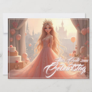 Prinsessa födelsedagskort i Rosa