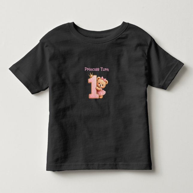 Prinsessa Fyller Ett Barn Tjej Födelsedags T-Shirt (Framsida)