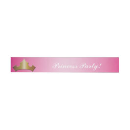 Prinsessa Guld Krona Rosa Fest Omslagsetiketter Etikettband