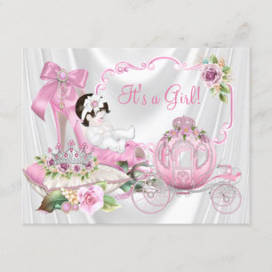 Prinsessa med rosa sko baby shower inbjudningar