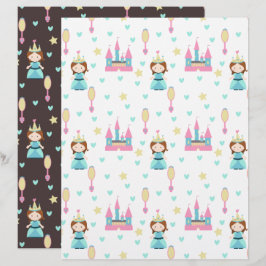 Prinsessa med slott och speglar Scrapbookpapper