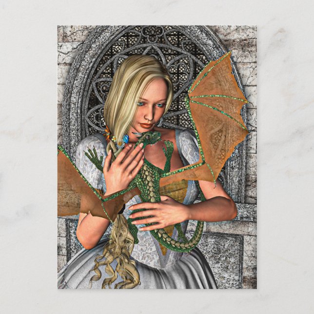 Prinsessa och drak vykort (Framsida)