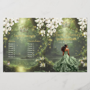 Prinsessa och Groda Sage Grön Quinceanera Program
