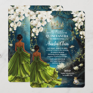 Prinsessa och grodan Stjärnklar Quinceanera 16 Inbjudningar