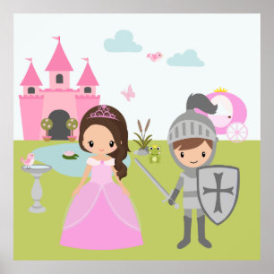 Prinsessa och riddare dekoration poster