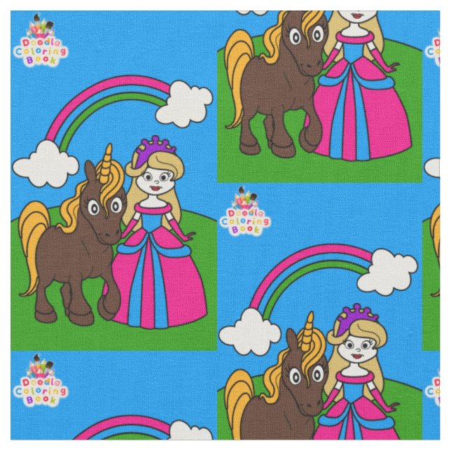 prinsessa och unicorn tyg (Närbild)