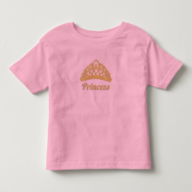 Prinsessa Ordkonst Guld Kron Underbar T-Shirt (Framsida)