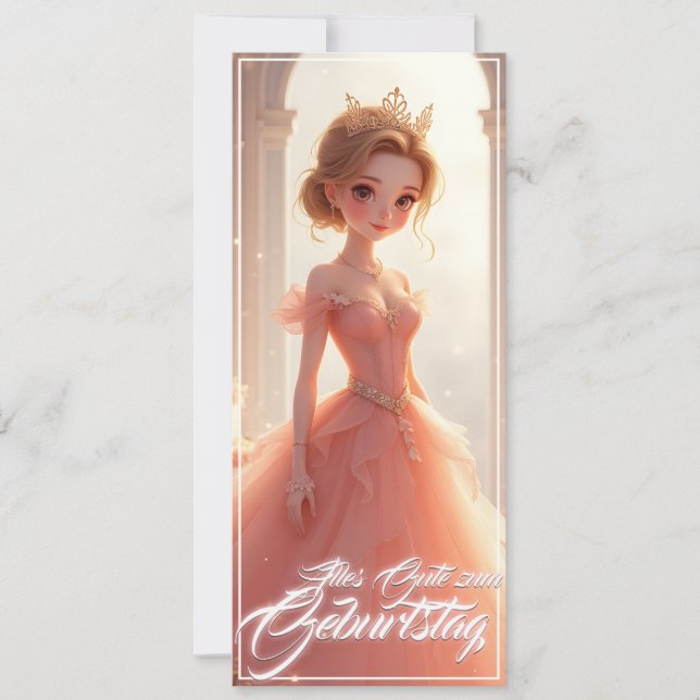 Prinsessa på födelsedagen i rosa drömklänning (Framsida)