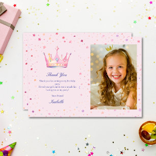 Prinsessa Pastell Rosa Flickor Födelsedagsfest Fot Tack Kort