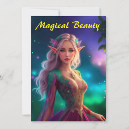 Prinsessa pixie älv färgrik magenta glöd vacker tack kort