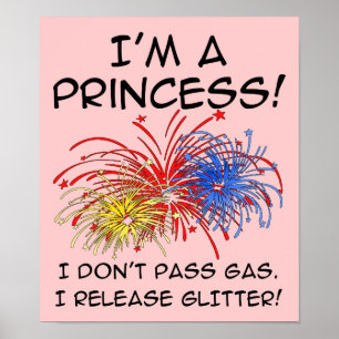 Prinsessa Release Glitter Roligt Affisch Skylt