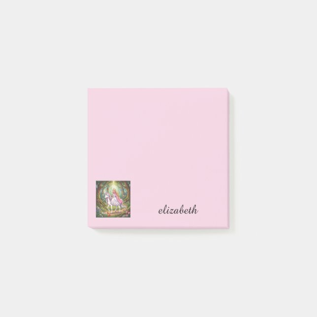 Prinsessa ridande på enhörningen | Anpassa Post-it Block (Framsida)
