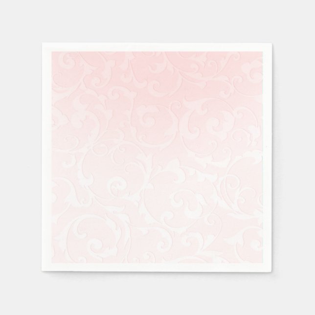 Prinsessa Rosa Damast Sagobok Elegant Bröllop Pappersservett (Framsidan)