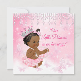 Prinsessa Rosa Fjäril Baby Shower Etnisk Inbjudningar