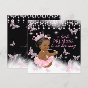 Prinsessa Rosa Fjäril Baby Shower Etnisk Inbjudningar