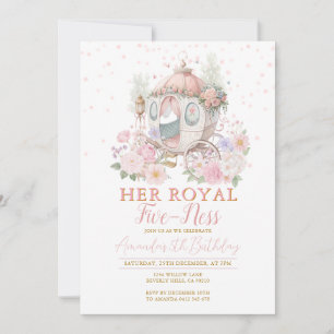 Prinsessa Rosa Födelsedagsrosor Blush Blomsterlig Inbjudningar