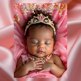 Prinsessa Rosa Guld Baby Girl Bebisdopp Etnisk Tia Inbjudningar