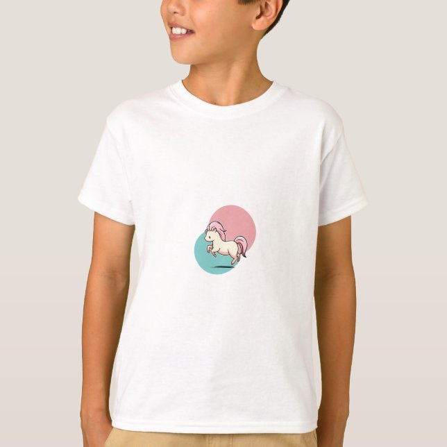 Prinsessa Rosa Häst Ungar T Shirt (Framsida)