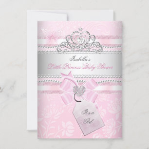 Prinsessa Söt Baby Shower Flicka Fjäril Hjarta Inbjudningar