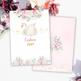 Prinsessa Svan Baby Shower Anpassad Text Kort