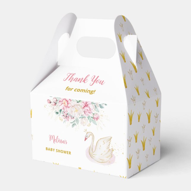 Prinsessa Svan Baby Shower Tack Presentaskar (Framsidan Sidan)