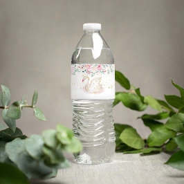 Prinsessa Svan Baby Shower Vattenflaskor Etikett