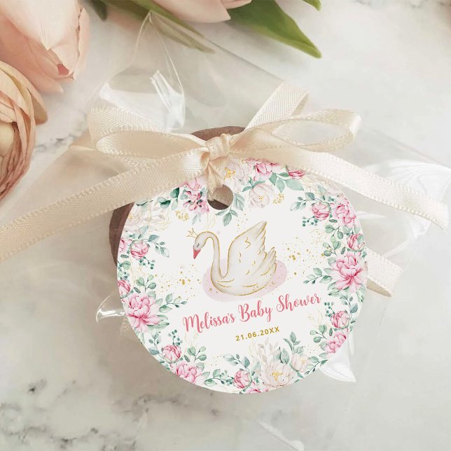 Prinsessa Svan Bebis Shower Gåvor Etiketter (Skapare uppladdad)